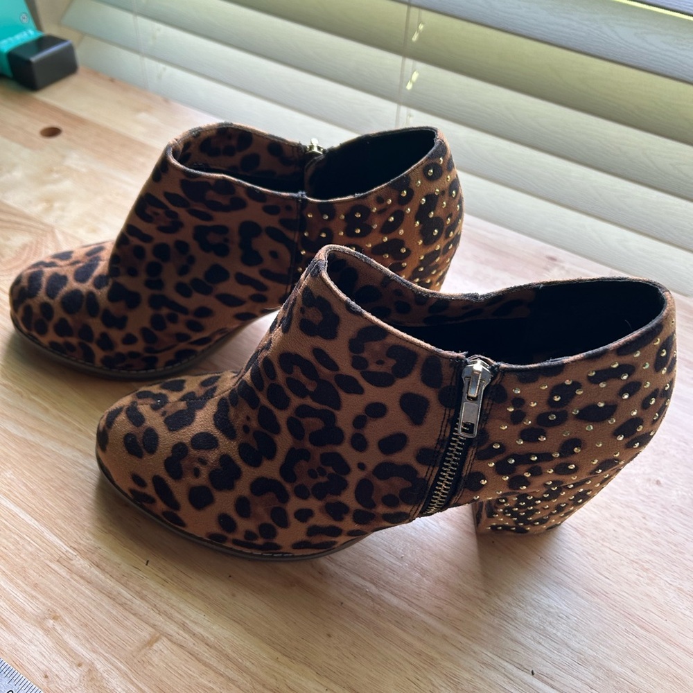Leopard Print Ankle Boots